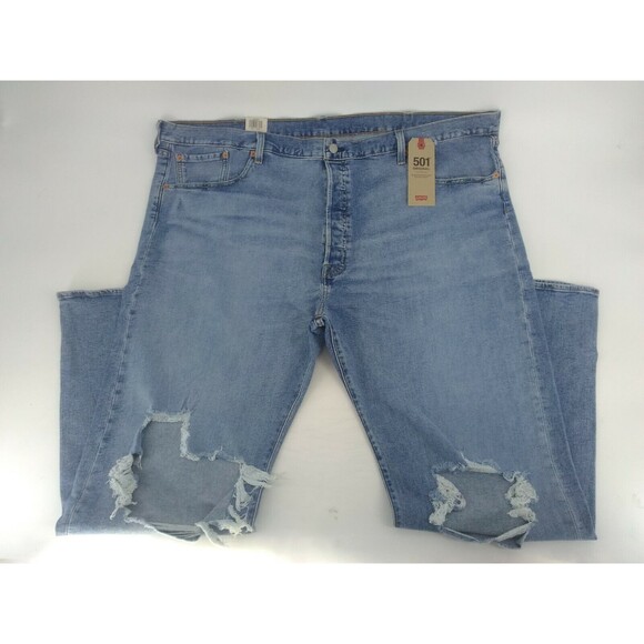 BIG&TALL LEVI'S 501 ORIGINAL FIT DENIM JEAN MENS SIZE 48X32 DESTRUCTION NEW NWT